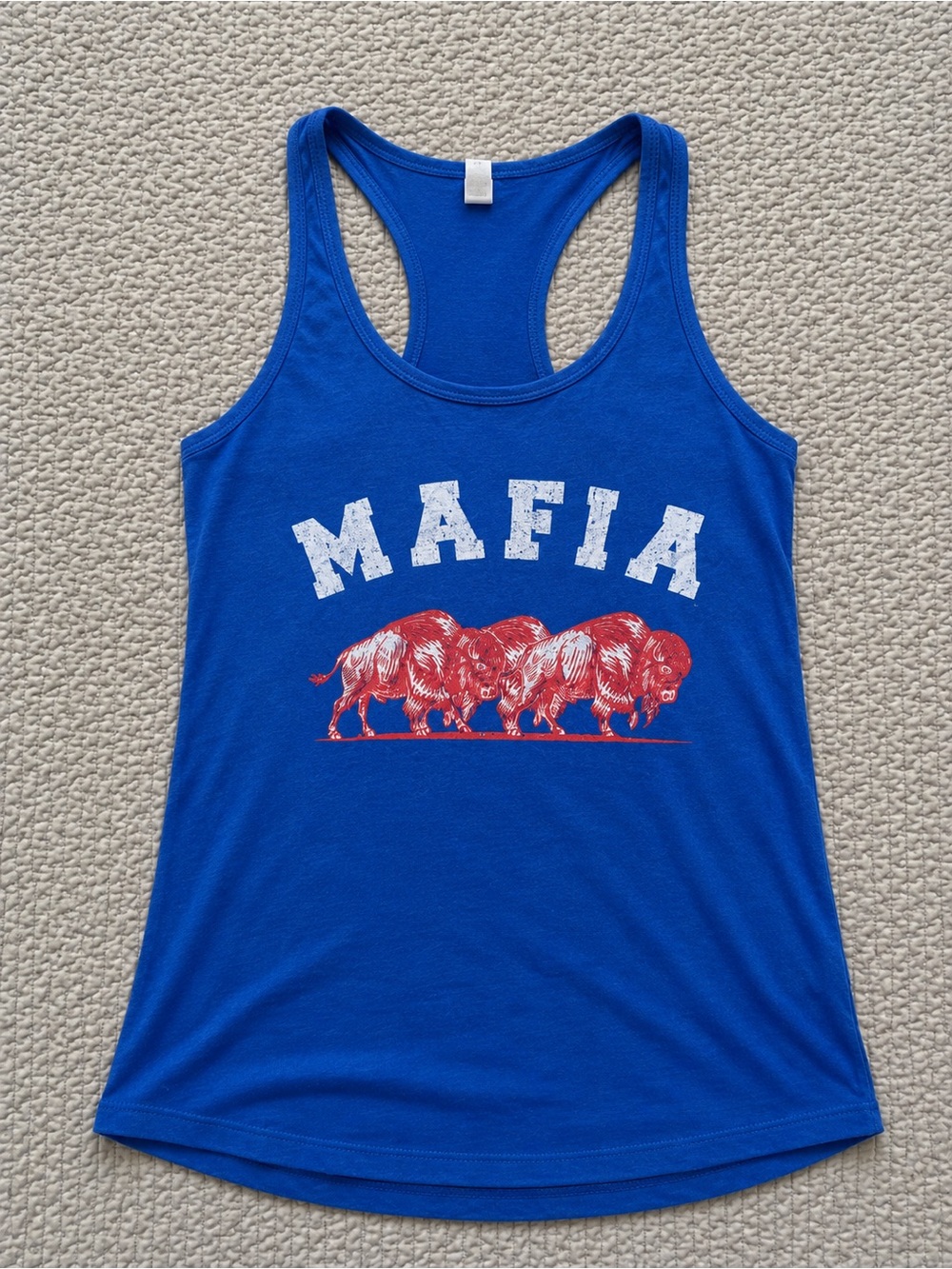 Buffalo Bills Racerback Tank with Buffalo Print